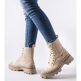 Bottines beiges en éco-daim Orson 3