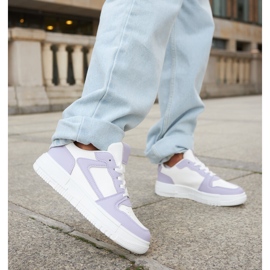 Inna Baskets classiques Linneo blanches et violettes 2