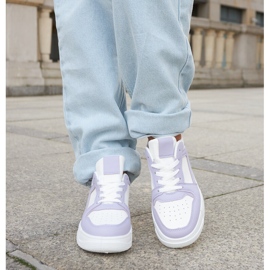 Inna Baskets classiques Linneo blanches et violettes 1