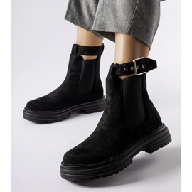 Bottines noires avec fermoir décoratif Abela le noir 1