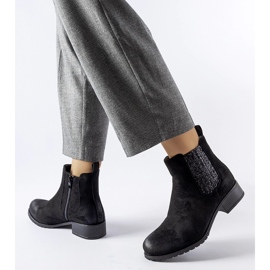 Bottines plates noires avec empiècement décoratif Arnoux le noir 1