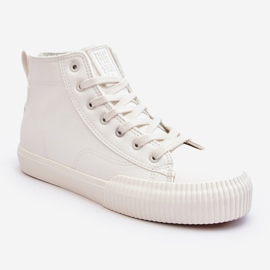 Baskets isolées pour femmes avec fermeture éclair blanc Big Star MM274017 blanche 1