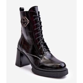 Bottines Hautes En Cuir Femme Noir Lemar Danel le noir 1