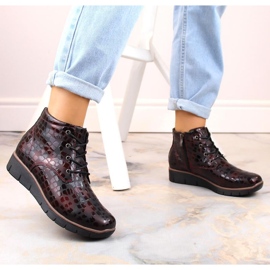 Filippo W PAW376B bottes compensées en cuir isolées bordeaux rouge 2