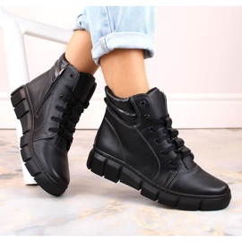 Bottes en cuir confortables et isolées Helios W H562A, noir le noir 1