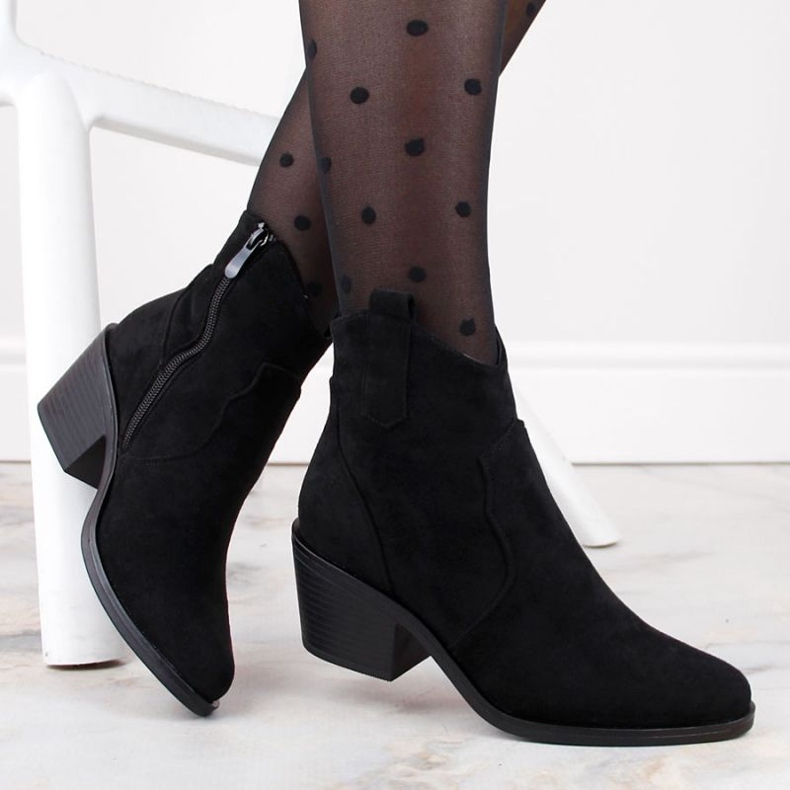 Santiags à talons en daim S.Barski W OLI241 noir 1