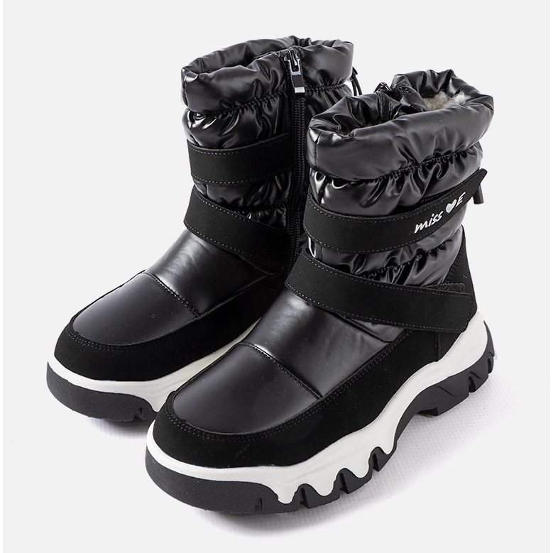 Boots de neige fille isolées Staturano noires 1