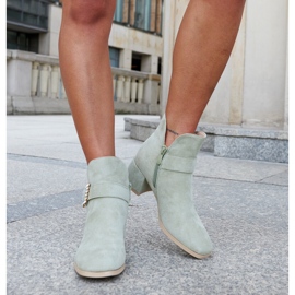 Bottines à talons vertes avec zircons Anibal 3
