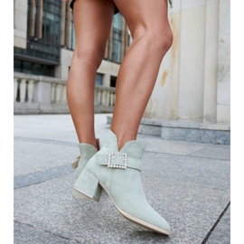 Bottines à talons vertes avec zircons Anibal 4