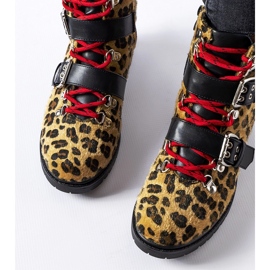 Bottines à imprimé léopard noir et beige Baltimore 1
