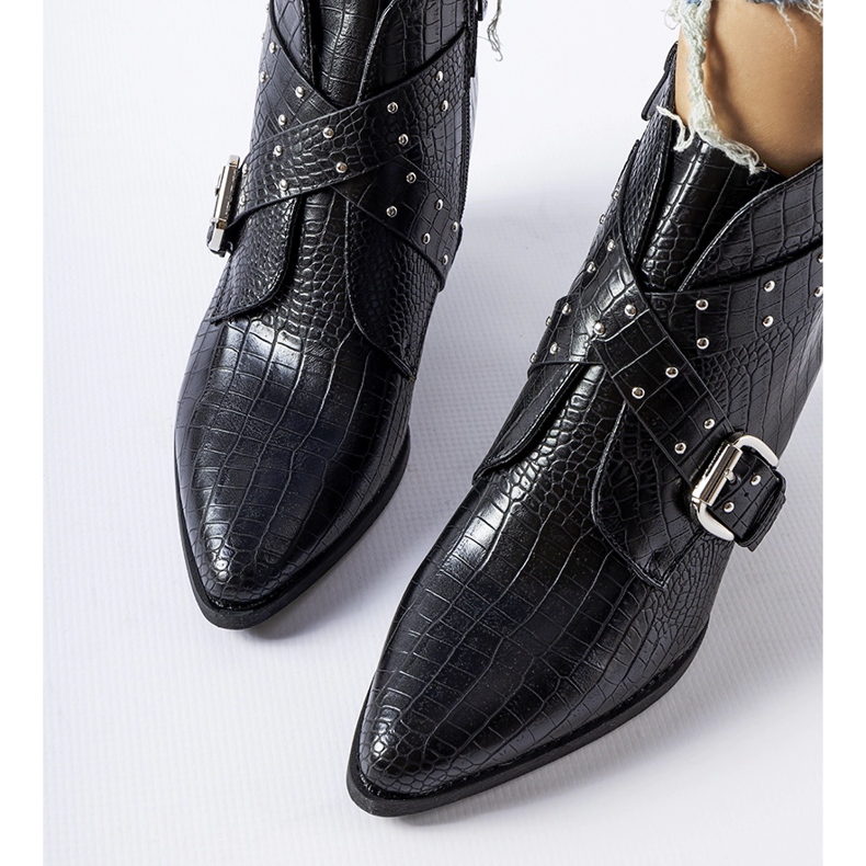 Santiags Corrado noires à talon haut le noir 1 Santiags Corrado noires à talon haut le noir 1