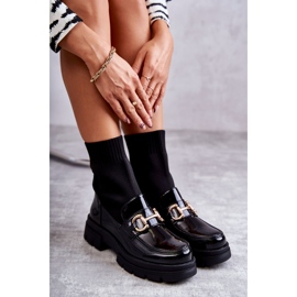 Bottines pour femmes avec décoration et chaussette à enfiler, noir 1