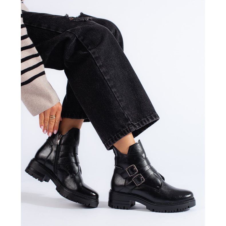 W. Potocki Boots femme noires à boucles Potocki 2