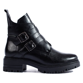 W. Potocki Boots femme noires à boucles Potocki le noir 1