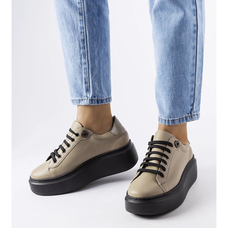 Derbies beiges LS5379 Taupe 1