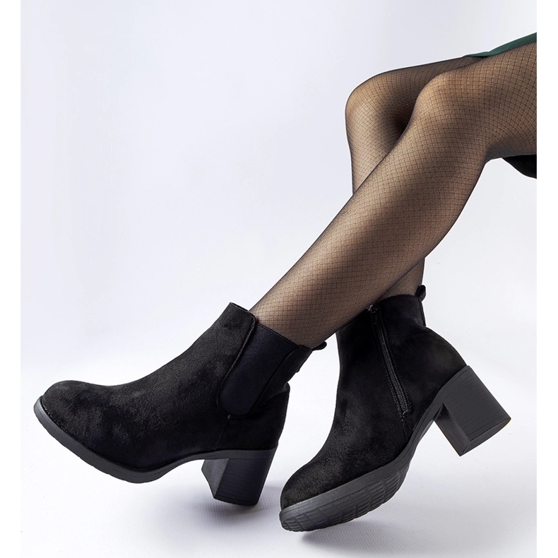 Bottines noires en éco-daim Pacific 1