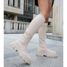 Bottes chaussettes longues beiges d'Ausonia 2