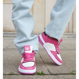Inna Baskets Barrette TA-503 Fuchsia blanches et violettes 2