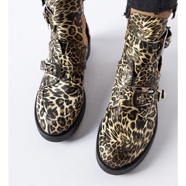Bottines à découpes imprimé léopard par Sperone le noir 1