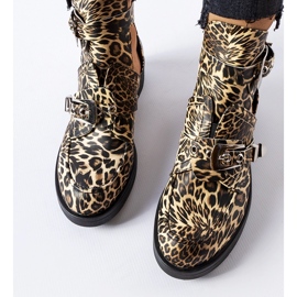 Bottines à découpes imprimé léopard par Sperone le noir 3