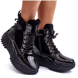 Bottines isolées sur plateforme massive, noir 3