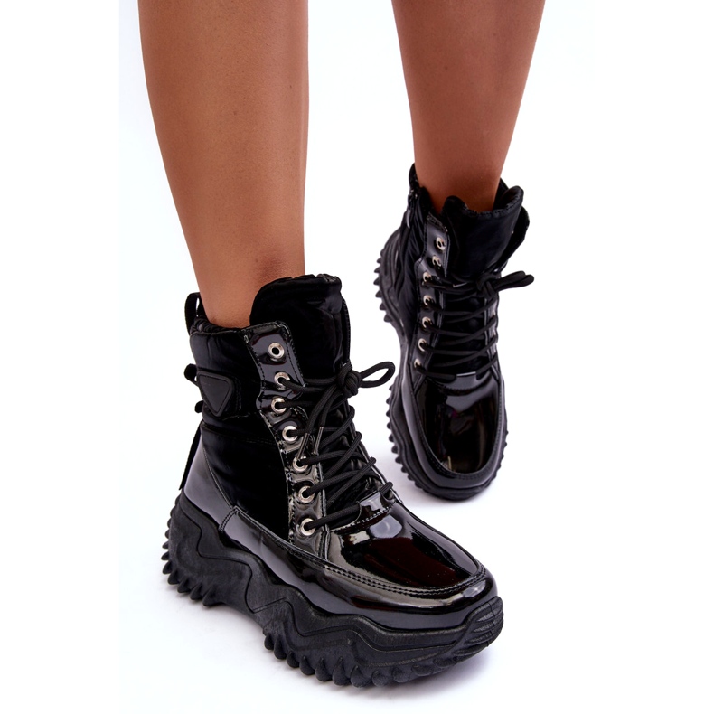 Bottines isolées sur plateforme massive, noir 2