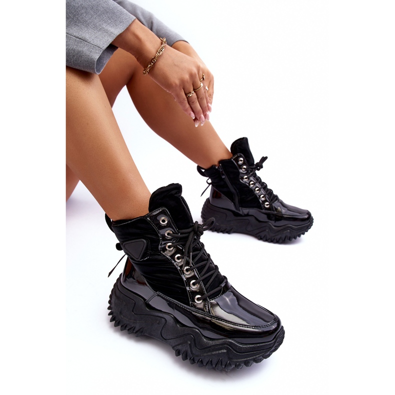 Bottines isolées sur plateforme massive, noir 1