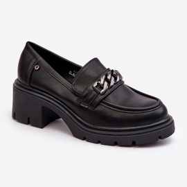 WS1 Chaussures à Talons Bas Femme en Cuir Noir Blimma le noir 1