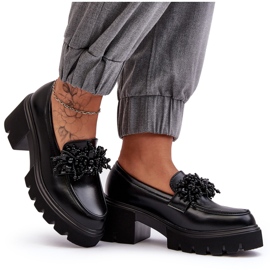 WS1 Chaussures En Cuir Pour Femmes Avec Décoration Noir Renesma le noir 10