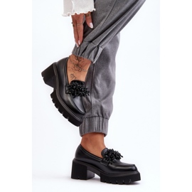 WS1 Chaussures En Cuir Pour Femmes Avec Décoration Noir Renesma le noir 5