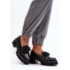 WS1 Chaussures En Cuir Pour Femmes Avec Décoration Noir Renesma le noir 2
