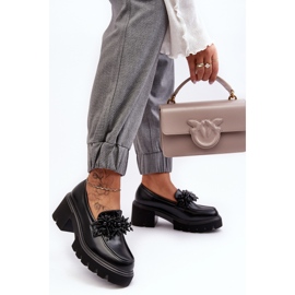 WS1 Chaussures En Cuir Pour Femmes Avec Décoration Noir Renesma le noir 4
