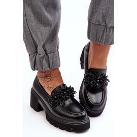 WS1 Chaussures En Cuir Pour Femmes Avec Décoration Noir Renesma le noir 3