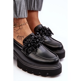 WS1 Chaussures En Cuir Pour Femmes Avec Décoration Noir Renesma le noir 9
