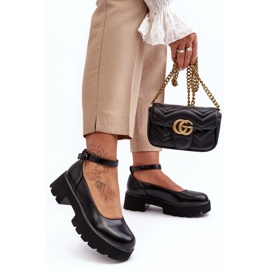 WS1 Chaussures à talons bas pour femmes avec boucle, noir par Owena le noir 3