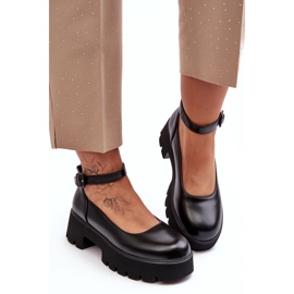 WS1 Chaussures à talons bas pour femmes avec boucle, noir par Owena le noir 1
