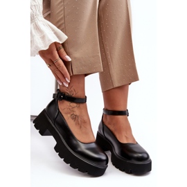 WS1 Chaussures à talons bas pour femmes avec boucle, noir par Owena le noir 4