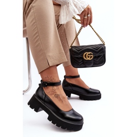 WS1 Chaussures à talons bas pour femmes avec boucle, noir par Owena le noir 6