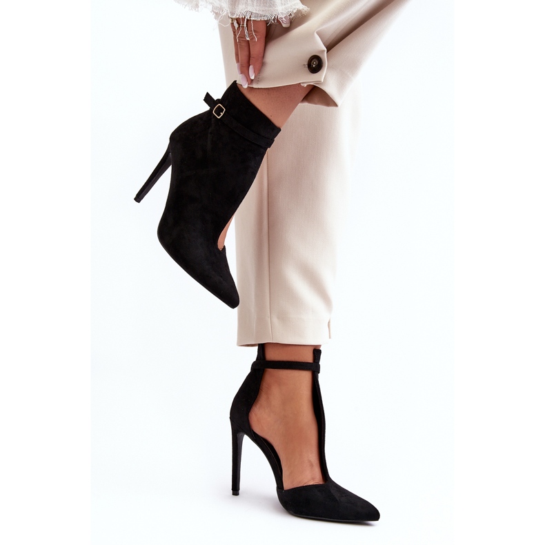 WS1 Bottines en Daim pour Femme à Talon Haut, Noir Amalundi 1