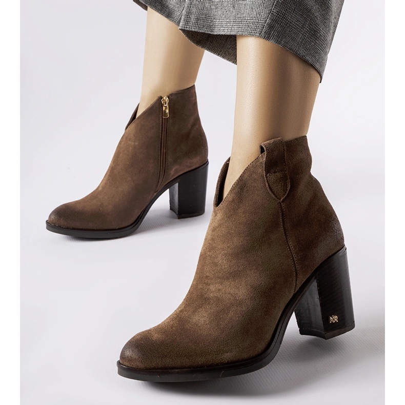 Bottes isolées en daim marron Karino brun 1