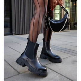Bottines noires avec insert en caoutchouc D'Isola le noir 2