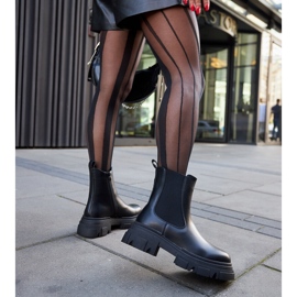 Bottines noires avec insert en caoutchouc D'Isola le noir 3