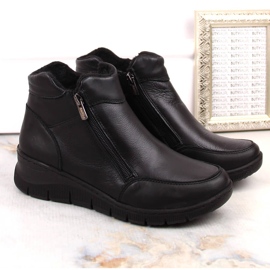 Bottines compensées isolées confortables en cuir, noir Helios 594S le noir 5