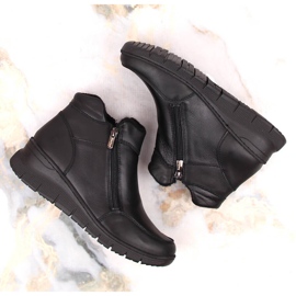 Bottines compensées isolées confortables en cuir, noir Helios 594S le noir 6