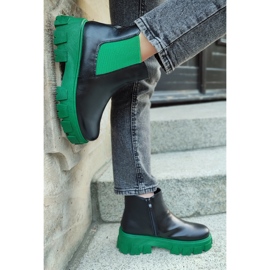Bottes de travail pour femmes à semelle verte le noir 1