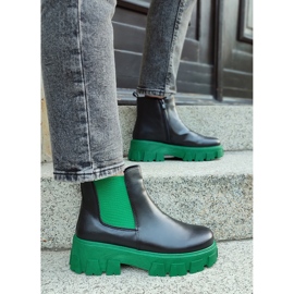 Bottes de travail pour femmes à semelle verte le noir 2