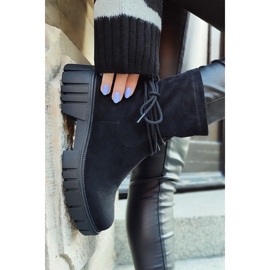 Bottines noires pour femme à tige élastique 1