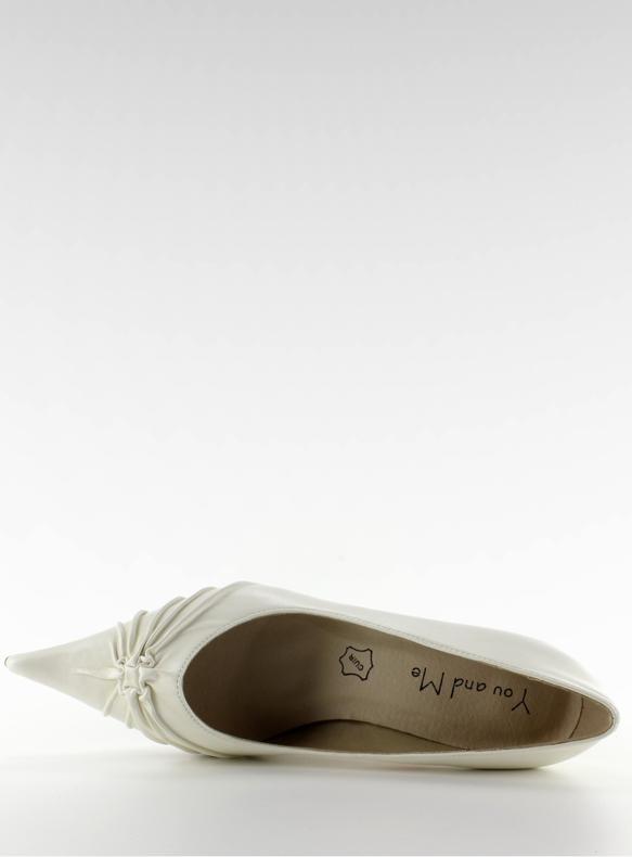 Pompes pointues à fronces 39920-21 Blanc 2