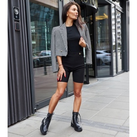 Bottines isolées noires à motif pied-de-poule par Alfeo le noir 1