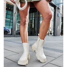 Bottines crème avec insert en caoutchouc D'Isola beige 4